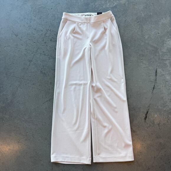 Express Denim - Vintage Y2k Express Wide Leg Flare Mid Rise 6 Regular Pale Pink Dress Slacks NWT